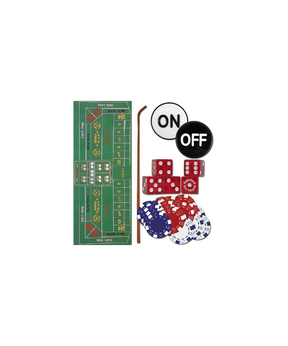 Deluxe Home Craps Set with Bonus Deck of Cards - Includes Felt Dice Stick Dice Cup Dice Chips & Button! $126.33 Casino Equipment