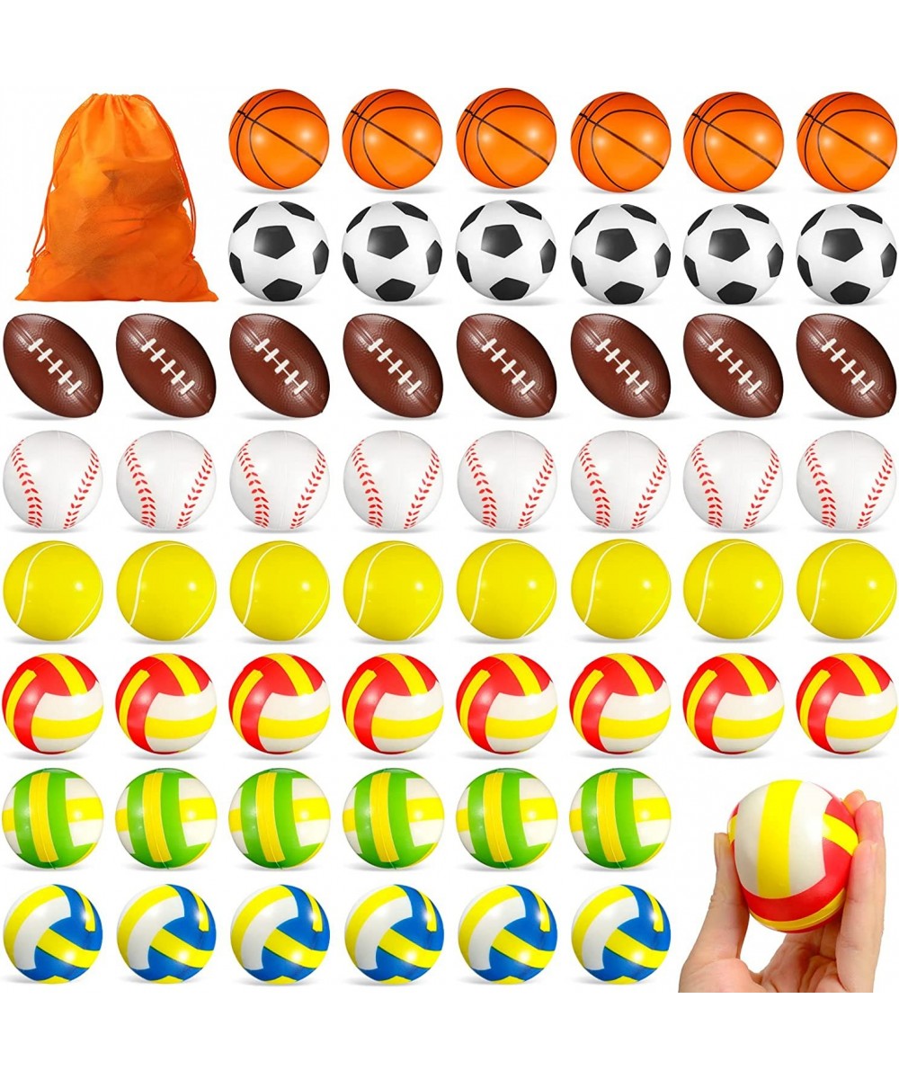 96 Pieces Sports Stress Balls 2.5 Inch Mini Foam Balls Pool Beach Toys Storage Bag Include Basketball Football Baseball Socce...