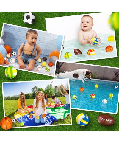 96 Pieces Sports Stress Balls 2.5 Inch Mini Foam Balls Pool Beach Toys Storage Bag Include Basketball Football Baseball Socce...