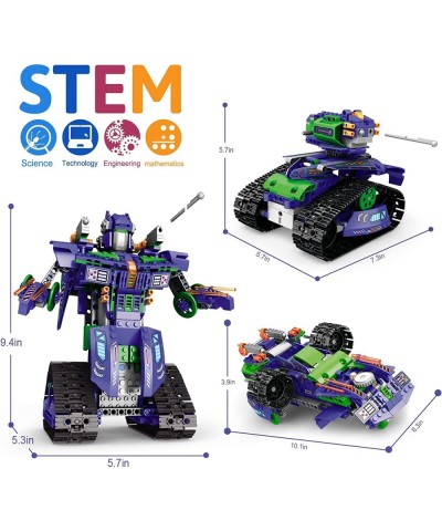 3 in 1 STEM Robot Building Kit Programmable Robot Building Kit APP & Remote Control Samurai /Raid Tank Land Flying Car Buildi...