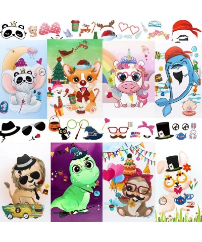 Reusable Make-a-Face Sticker for Kids Make Your Own Animal of 8 Sheets with 250 Stickers Kids Party Favors of Unicorn Birthda...