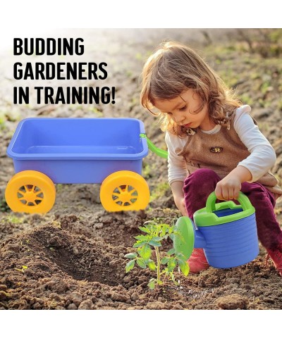 Budding Gardener Wagon and Tool Set for Kids 16 Pieces with Soil Gardening Seeds Water Pail Planting Pots Rake and More Acces...