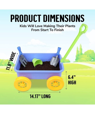 Budding Gardener Wagon and Tool Set for Kids 16 Pieces with Soil Gardening Seeds Water Pail Planting Pots Rake and More Acces...