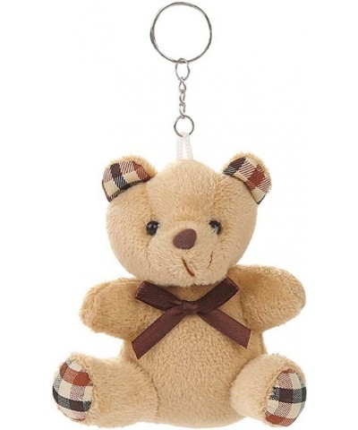 Plush Keychain for Children Teddy Bear Pendant Stuffed Animals Plush Soft Toys Bear Key Rings Kawaii Fluffy Bear Toy(Light Br...