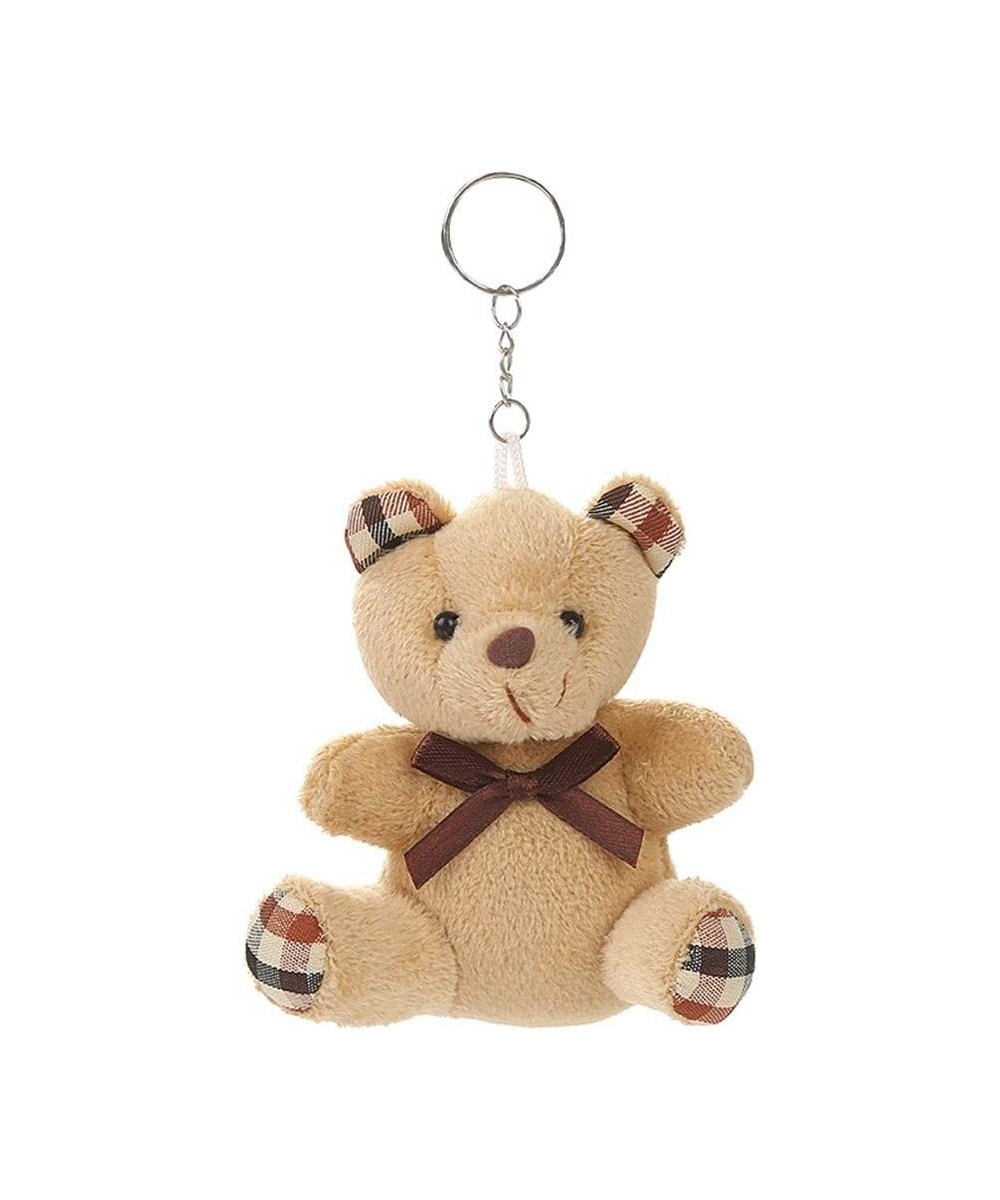 Plush Keychain for Children Teddy Bear Pendant Stuffed Animals Plush Soft Toys Bear Key Rings Kawaii Fluffy Bear Toy(Light Br...