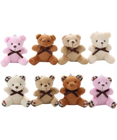 Plush Keychain for Children Teddy Bear Pendant Stuffed Animals Plush Soft Toys Bear Key Rings Kawaii Fluffy Bear Toy(Light Br...