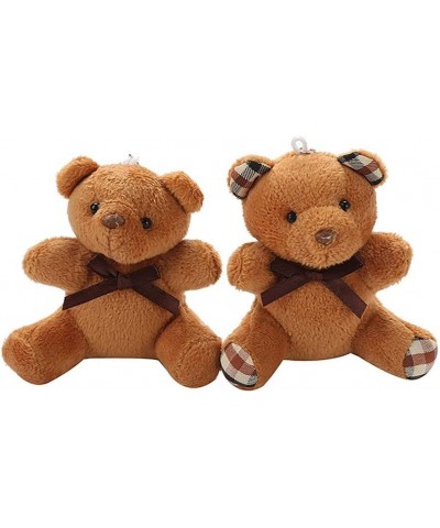 Plush Keychain for Children Teddy Bear Pendant Stuffed Animals Plush Soft Toys Bear Key Rings Kawaii Fluffy Bear Toy(Light Br...