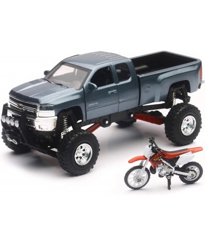 Chevrolet 4x4 Gray Silverado Pickup Truck w/Working Suspension and Honda Dirt Bike $45.22 Remote & App Controlled Vehicles