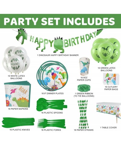 All-in-One Dinosaur Party Supplies Dinosaur Party Plates Napkins Cups Utensils Table Cover - Dinosaur Birthday Party Decorati...