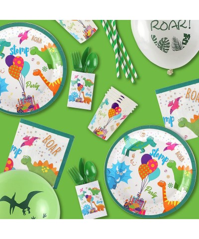 All-in-One Dinosaur Party Supplies Dinosaur Party Plates Napkins Cups Utensils Table Cover - Dinosaur Birthday Party Decorati...