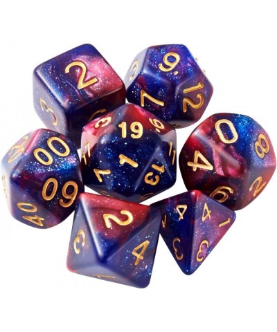 DND Dice Set Glitter Polyhedral Dice D&D Dice with a Black Pouch for Dragons and Dungeons(Blue Fuchsia) $14.06 Game Accessories