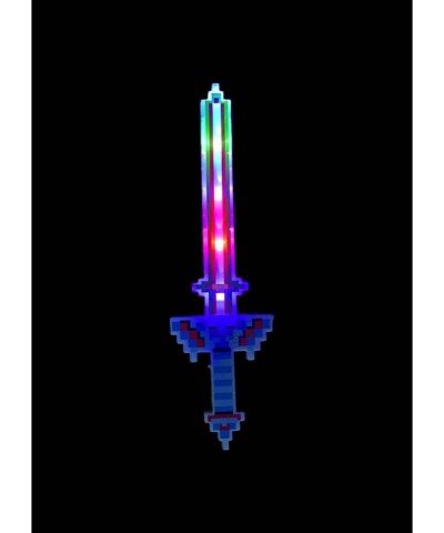 Toys and Stuff 23 in LED Blue Green and Red Glow Light Up Pixel 8-Bit Toy Play Sword Light Saber for Kids Boys Girls and Teen...