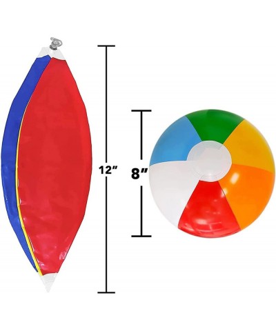 Inflatable Beach Balls 14 Pack 12" Rainbow Blow Up Beach Balls Bulk Toys for Kids and Adults with a Foot Pump Party Supplies ...