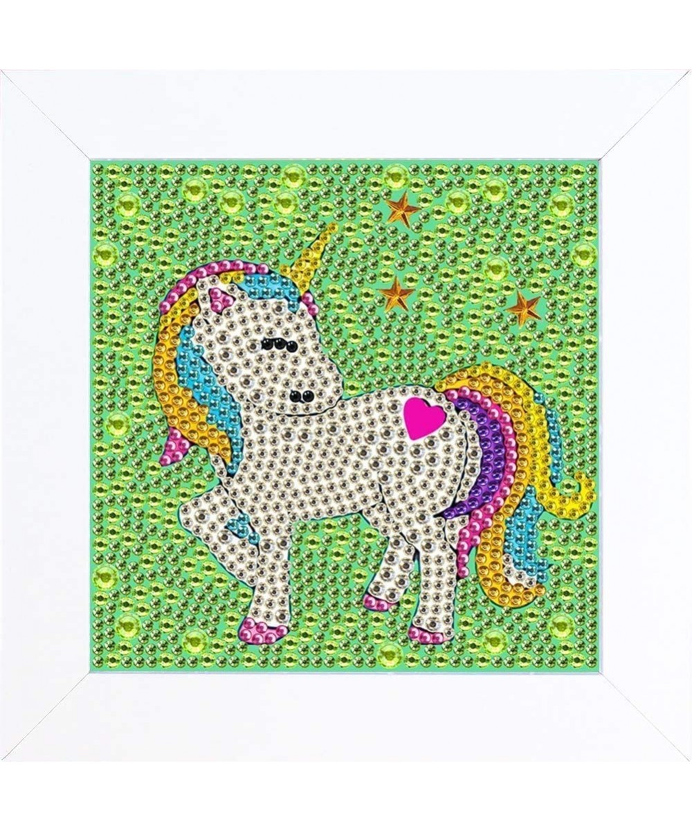 Small and Easy Unicorn DIY 5D Diamond Painting Kits with Frame for Beginner with White Frame for Kids 6X6 inch $21.40 Craft Kits