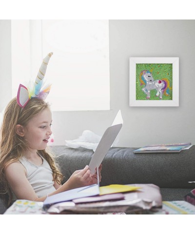 Small and Easy Unicorn DIY 5D Diamond Painting Kits with Frame for Beginner with White Frame for Kids 6X6 inch $21.40 Craft Kits