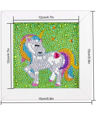 Small and Easy Unicorn DIY 5D Diamond Painting Kits with Frame for Beginner with White Frame for Kids 6X6 inch $21.40 Craft Kits