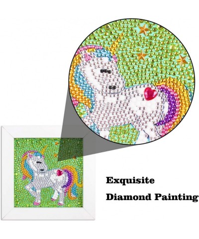 Small and Easy Unicorn DIY 5D Diamond Painting Kits with Frame for Beginner with White Frame for Kids 6X6 inch $21.40 Craft Kits