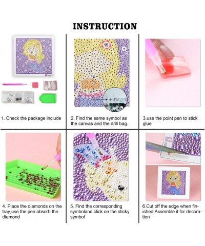 Small and Easy Unicorn DIY 5D Diamond Painting Kits with Frame for Beginner with White Frame for Kids 6X6 inch $21.40 Craft Kits