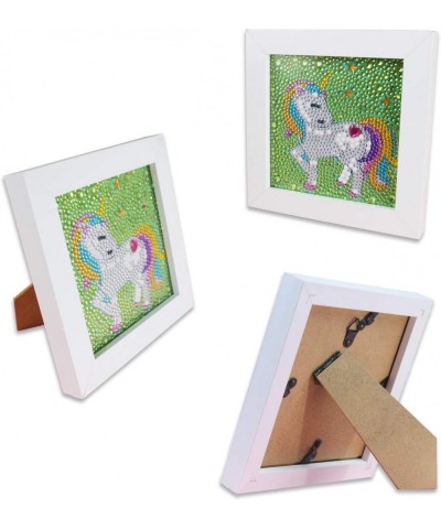 Small and Easy Unicorn DIY 5D Diamond Painting Kits with Frame for Beginner with White Frame for Kids 6X6 inch $21.40 Craft Kits