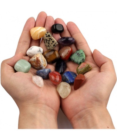 18pcs Rock Collection for Kids Gemstones & Rocks Set with Educational Information Sheet and Display case Science Gift for Boy...