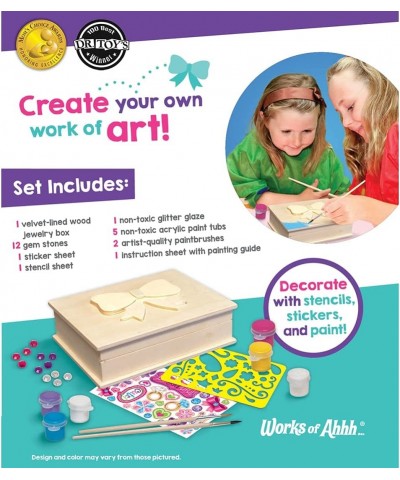 Works of Ahhh Craft Set - Unicorn Jewelry Box Classic Wood Paint Kit $28.42 Craft Kits