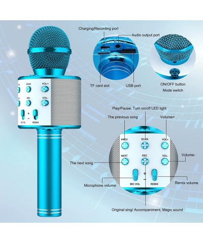 Kids Karaoke MicrophoneToy 2-PackWireless Microphone for Kids Handheld Karaoke Mic Speaker Machinefor Adults 5-14 Year Girls ...