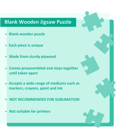 Blank Puzzle Round Shape with 38 Pieces to Draw on Each Piece is Unique Blank Wooden Jigsaw Puzzles with Puzzle Tray for Craf...