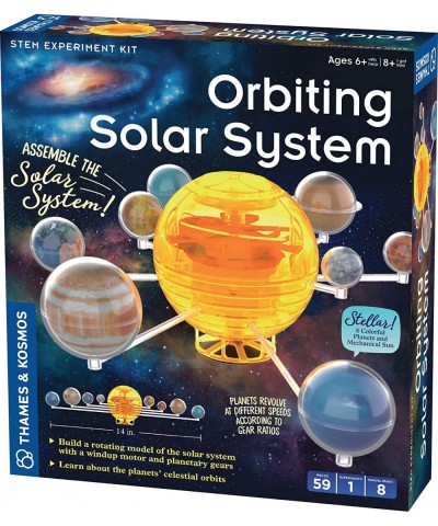 Orbiting Solar System STEM Kit | Build a Rotating Solar System Model | Planets Revolve Using a Windup Motor | Explore Gear Ra...