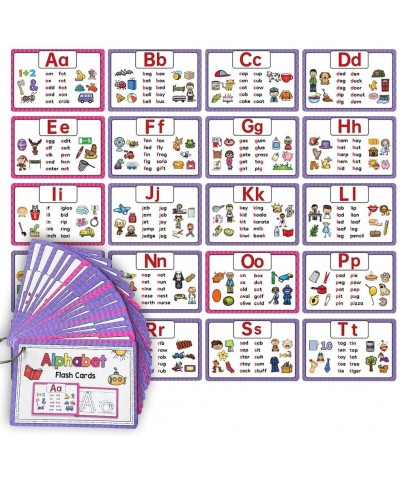 A-Z Alphabet Phonics CVC Words Flash Cards Kids Toddlers 26 Letter Stroke Order Cards Homeschool Kindergarten Supplies Kids T...