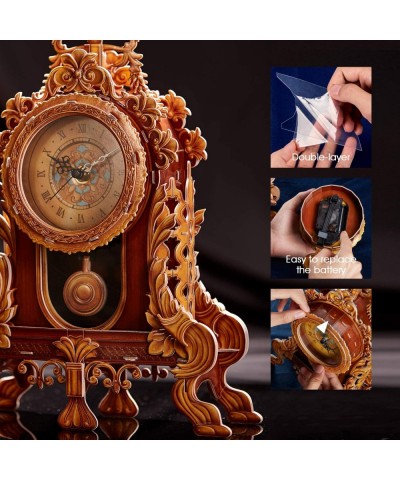 3D Puzzle for Adults Kids Pendulum Desk Clock Model Kit Vintage Table Clocks Craft Kits Foam Board Clocks for Living Room Dec...