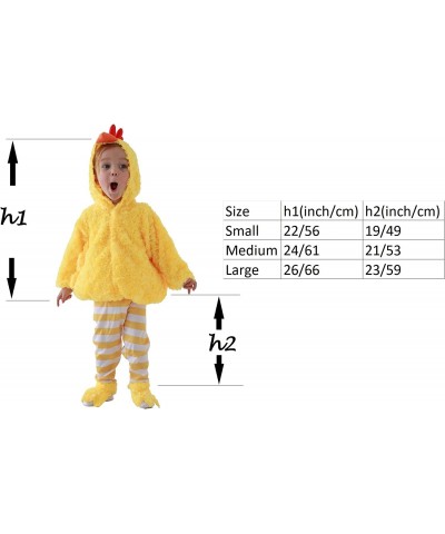 Chicken Costume for Children Halloween Easter Animals Stripe Outfit Plush Raya Chick Set Kids Unisex Yellow $55.83 Kids' Cost...