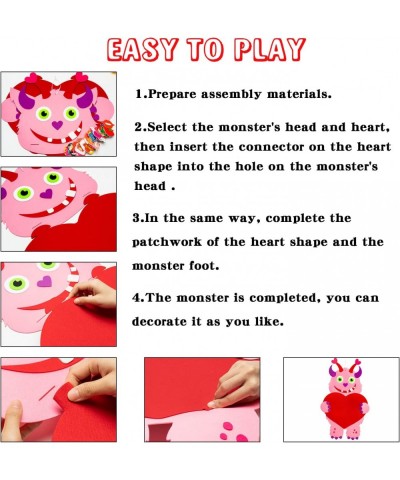 33Pcs Love Heart Monster Felt Craft Kit DIY Monster Felt Hanging Decoration with Detachable Ornaments Monster Holiday Birthda...