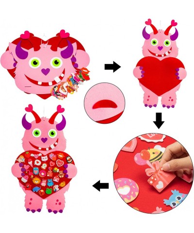 33Pcs Love Heart Monster Felt Craft Kit DIY Monster Felt Hanging Decoration with Detachable Ornaments Monster Holiday Birthda...