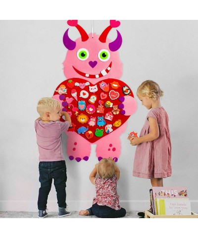 33Pcs Love Heart Monster Felt Craft Kit DIY Monster Felt Hanging Decoration with Detachable Ornaments Monster Holiday Birthda...