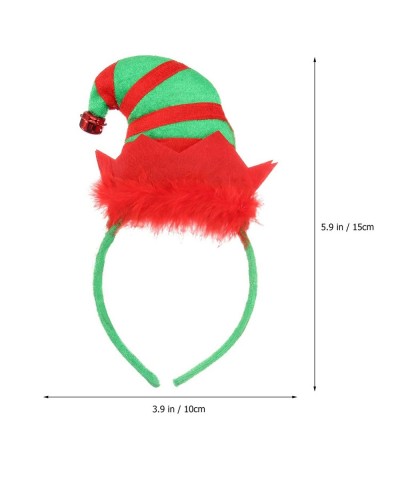 Christmas Headband Elf Hat Hair Hoop Cute Bell Hairband Elves Party Hats with Jingle Bells Feather for Santa Party Carnival C...