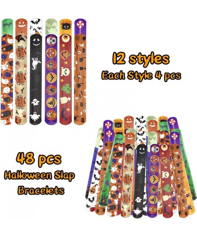 48 PCS Halloween Slap Bracelets for Kids Friendship Slap Bracelet for Halloween Party Favors Classroom Gifts $20.93 Kids' Par...