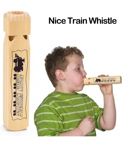 2 Pieces Solid Wood Train Whistle 4 Tones Noisemaker Toys and Conductor Whistle for Birthday Party Carnival Prize Game Cheeri...