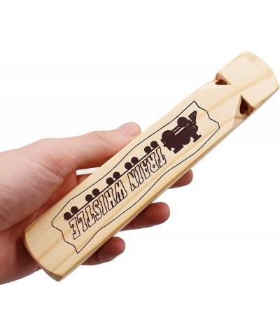 2 Pieces Solid Wood Train Whistle 4 Tones Noisemaker Toys and Conductor Whistle for Birthday Party Carnival Prize Game Cheeri...