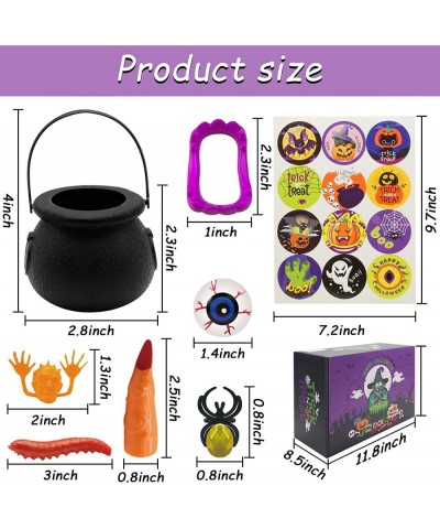 144 PCS Halloween Party Favors 24 Pack Prefilled Small Plastic Witch Cauldron Halloween Toys in Bulk Halloween Prizes Gifts M...