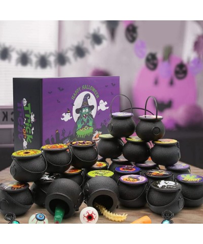 144 PCS Halloween Party Favors 24 Pack Prefilled Small Plastic Witch Cauldron Halloween Toys in Bulk Halloween Prizes Gifts M...