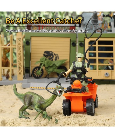 Dinosaur Toys for Kids Dinosaurs Figures Playset with trex Soldier Lab Dino cage Hunting Vehicle Create a Dino World Educatio...