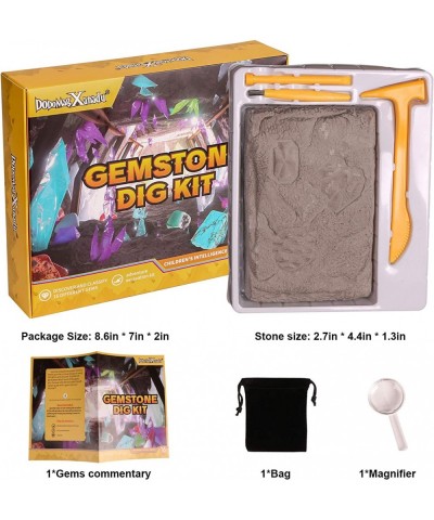 Gemstone Dig Kit 16 Real Gem Excavation Kit Dig up 16 Real Gems Stones Mega Gems STEM Science Kits Excavate Toys for Girls Bo...