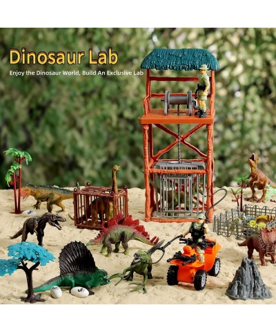 Dinosaur Toys for Kids Dinosaurs Figures Playset with trex Soldier Lab Dino cage Hunting Vehicle Create a Dino World Educatio...