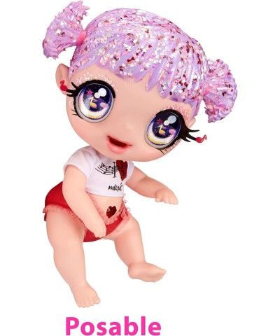 MGA'S Glitter Babyz Melody Highnote Baby Doll with 3 Magical Color Changes Lavender Glitter Hair Music Outfit Diaper Bottle P...