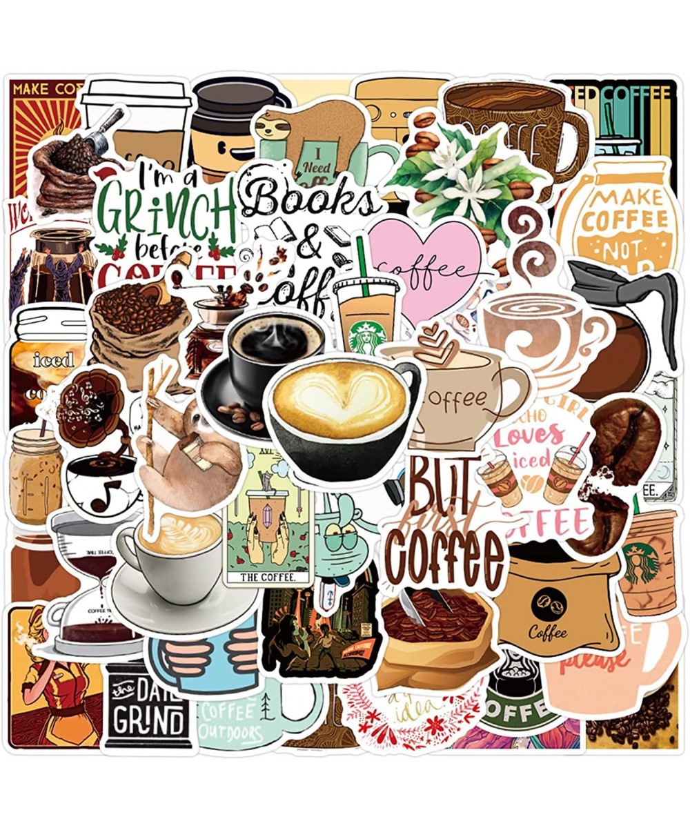 Cute Coffee Stickers Love Coffee Stickers 50 Pcs Laptop Stickers for Kids Girls Teens Water Bottles Bicycle Skateboard Luggag...