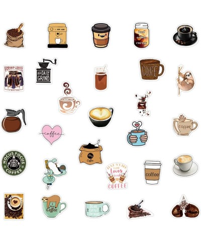 Cute Coffee Stickers Love Coffee Stickers 50 Pcs Laptop Stickers for Kids Girls Teens Water Bottles Bicycle Skateboard Luggag...