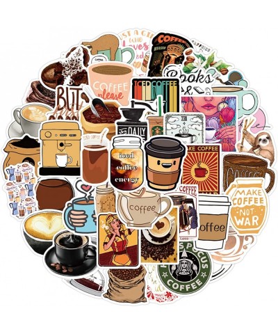 Cute Coffee Stickers Love Coffee Stickers 50 Pcs Laptop Stickers for Kids Girls Teens Water Bottles Bicycle Skateboard Luggag...