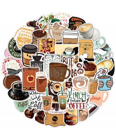 Cute Coffee Stickers Love Coffee Stickers 50 Pcs Laptop Stickers for Kids Girls Teens Water Bottles Bicycle Skateboard Luggag...