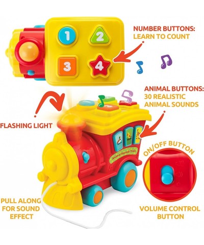 Toy Train - Interactive & Educational Pull Toy for Babies Toddlers Children - Numbers & Animal Sound Buttons 8 Songs Volume C...