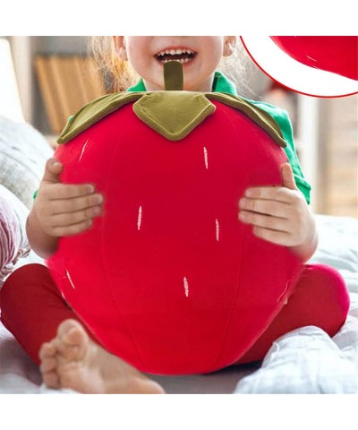 Strawberry Plush Pillow 15.7inch Cute Strawberry Sofa Cushion Strawberry Shape Stuffed Toy Soft Sleep Hugging Pillow for Boys...